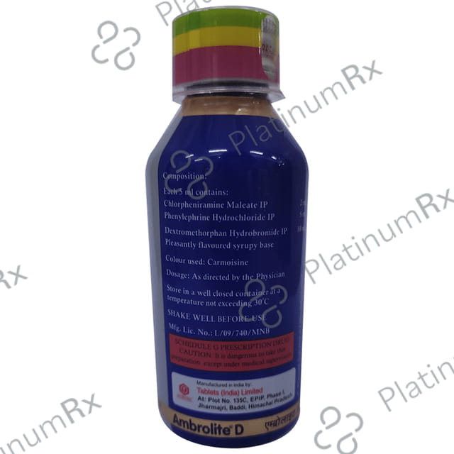 Ambrolite D 2/10/5mg Syrup 100ml