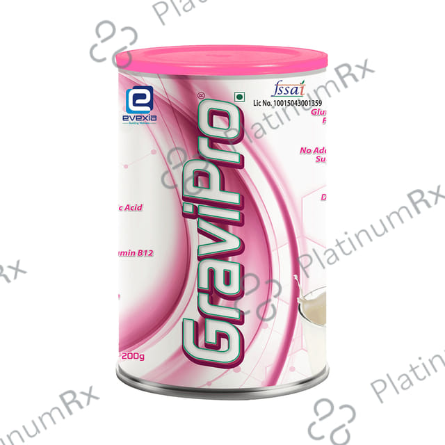 Evexia GraviPro with DHA, Iron & Folic Acid for Nutrition during Pregnancy Flavour Vanilla Powder 200gm