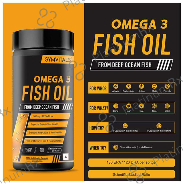 Gym Vitals Omega 3 Fish Oil Soft Gelatin Capsule 100s