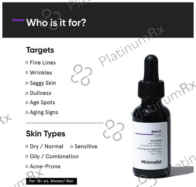 Minimalist 0.6% Retinol Face Serum 30ml