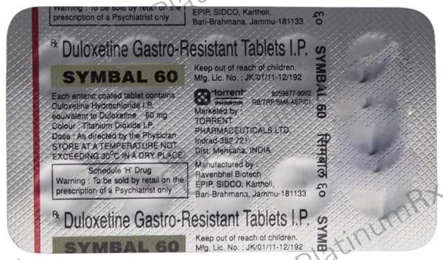 Symbal 60mg Tablet 10s