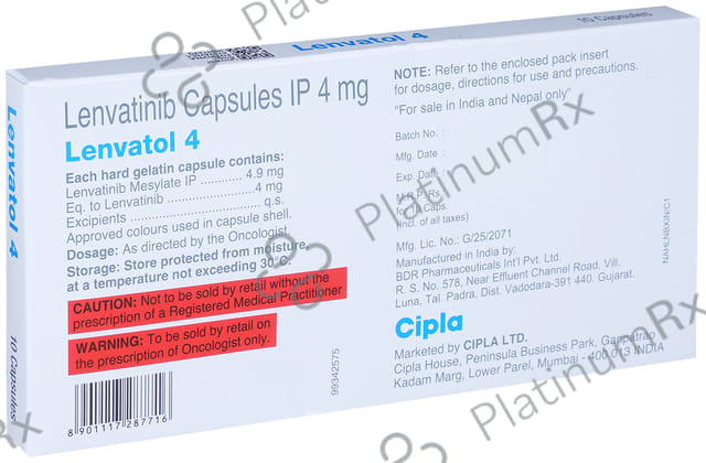 Lenvatol 4mg Capsule 10s