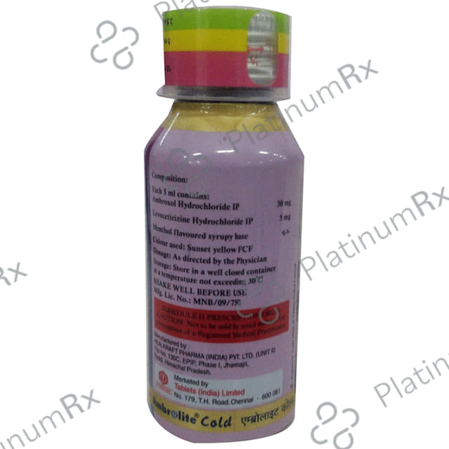 Ambrolite 30mg Cold Syrup 60ml