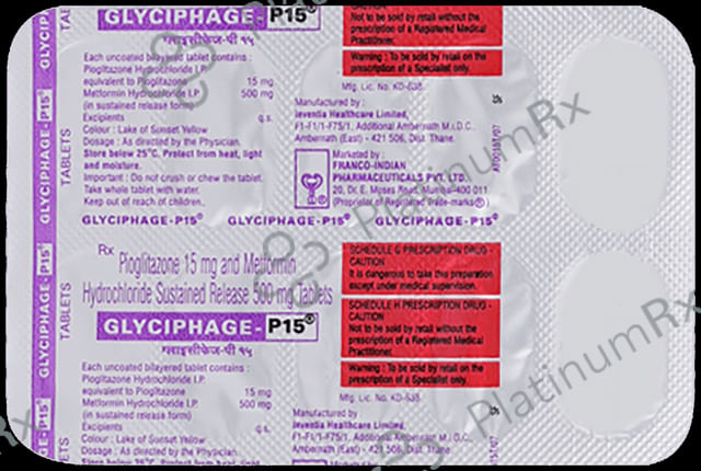 Glyciphage P 15/500mg Tablet SR 10s