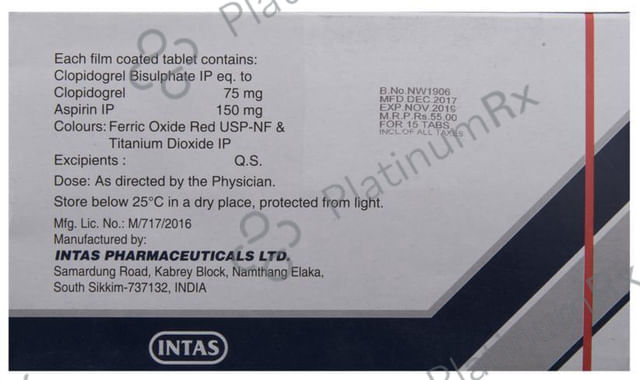 Clavix AS 150/75mg Tablet 15s