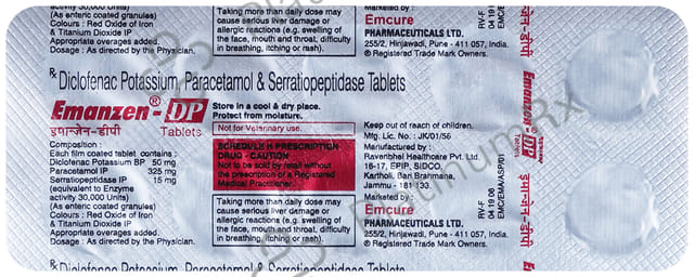 Emanzen DP 50/325/10mg Tablet 10s