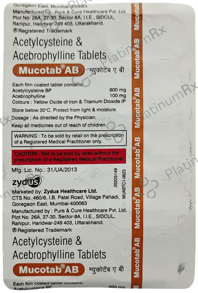 Mucotab AB 100/600mg Tablet 10s