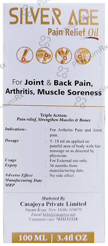 Silver Age Pain Relief Oil 100 ml