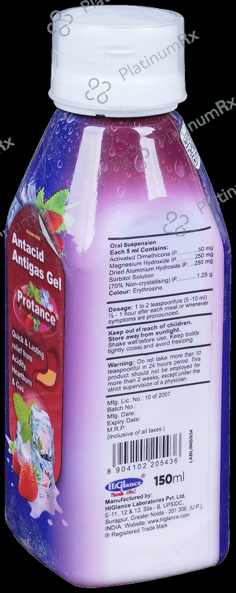 Protance Antacid Antigas Gel Sugar Free 150ml