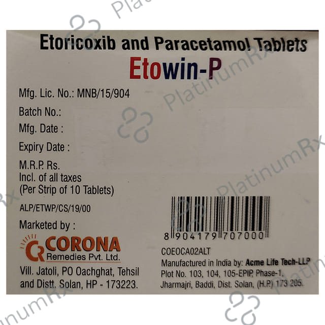 Etowin P 60/325mg Tablet 10s