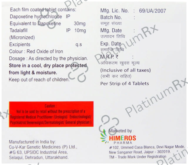 Tadox DP 10mg/30mg Tablet