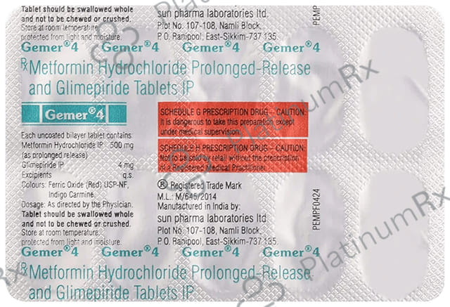 Gemer 4/500mg Tablet 10s
