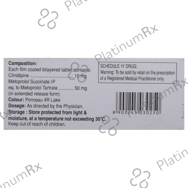 Cilacar M 10/50mg Tablet ER 10s