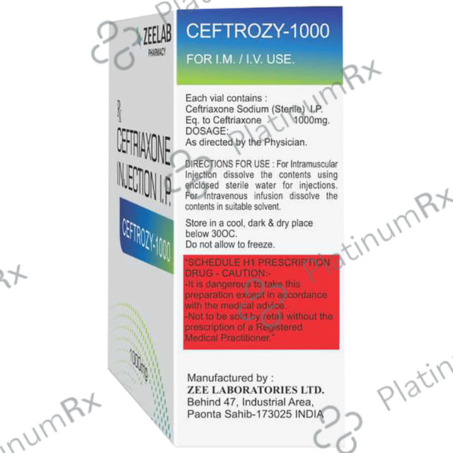 Ceftrozy 1000mg Injection 1s