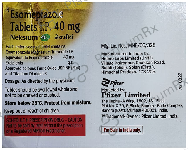 Neksium 40mg Tablet 15s