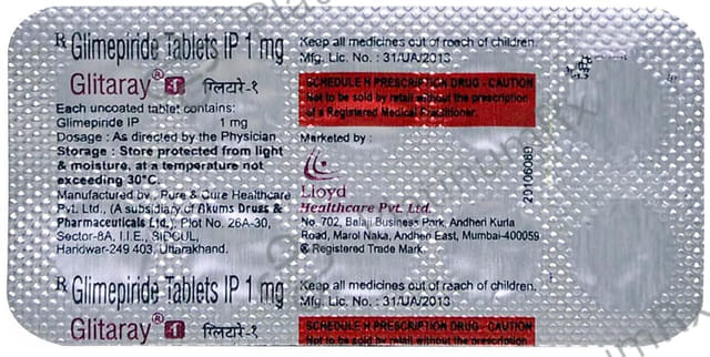 Glitaray 1mg Tablet 10s