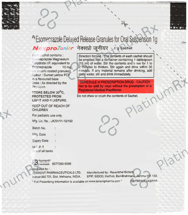 Nexpro junior 10mg Sachet 1gm