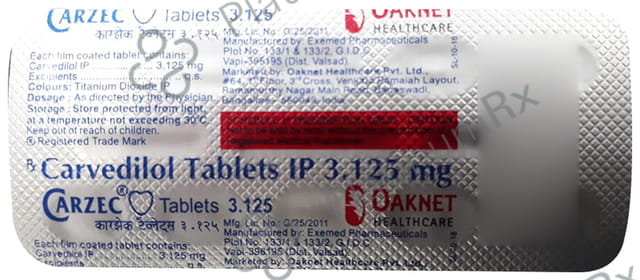 Carzec 3.125mg Tablet 10s