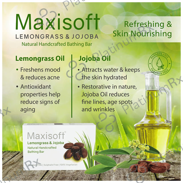 Maxisoft Lemongrass & Jojoba Bathing Bar (75gm Each) 3 units