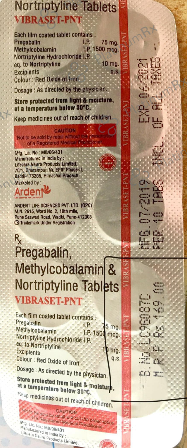 Vibraset PNT 75mg/10mg/1500mcg Tablet