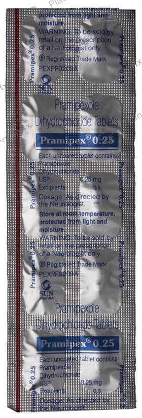 Pramipex 0.25mg Tablet 10s