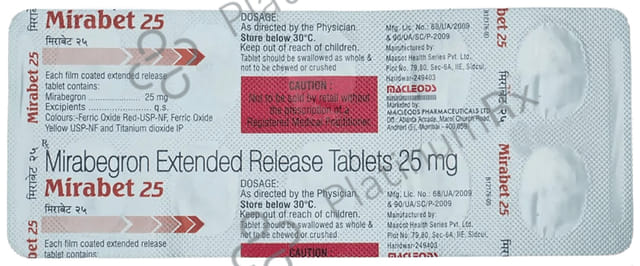 Mirabet S 25/5mg Tablet ER 10s