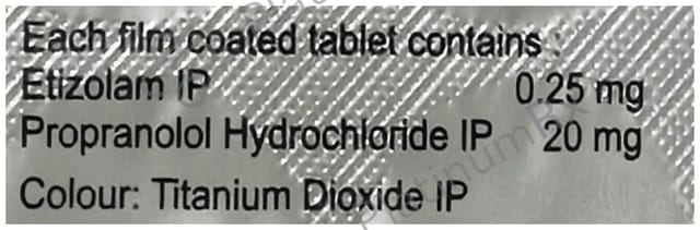 Etizola Beta 0.25 mg/20 mg Tablet