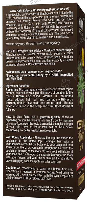 WOW Skin Science Rosemary with Biotin Hair Oil