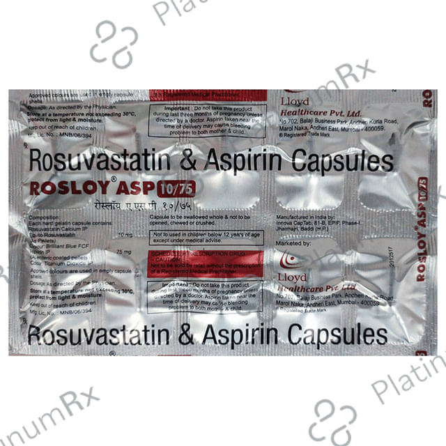 Rosloy ASP 10/75mg Capsule 15s