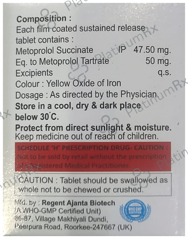 Metcy 50 Tablet SR 15 Tablet SR