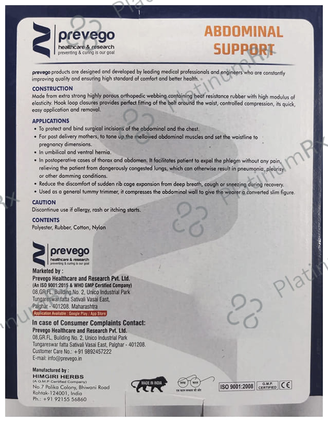 Prevego's Abdominal Support Medium