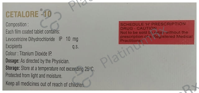 Cetalore 10mg Tablet 10s