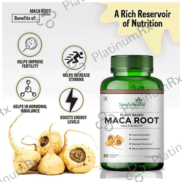 Simply Herbal Maca Root 800mg Vegetarian Capsules