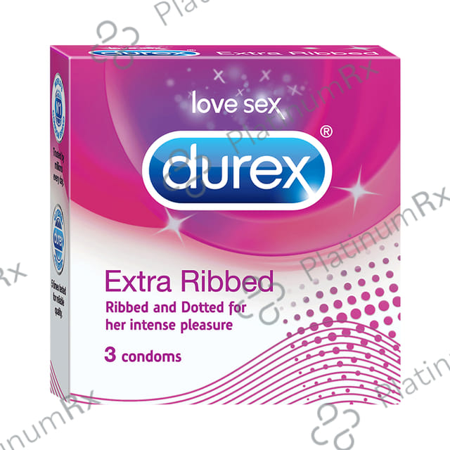 Durex Extra Ribbed Condom 3s