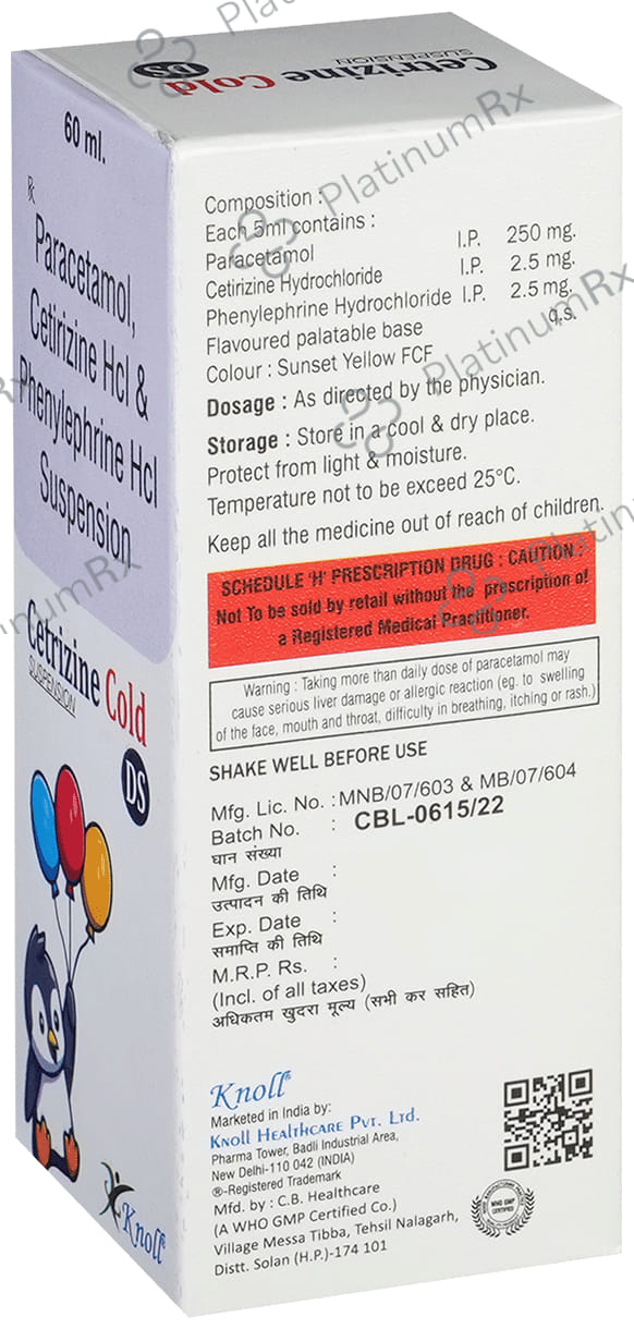 Cetrizine Cold DS Syrup 60ml