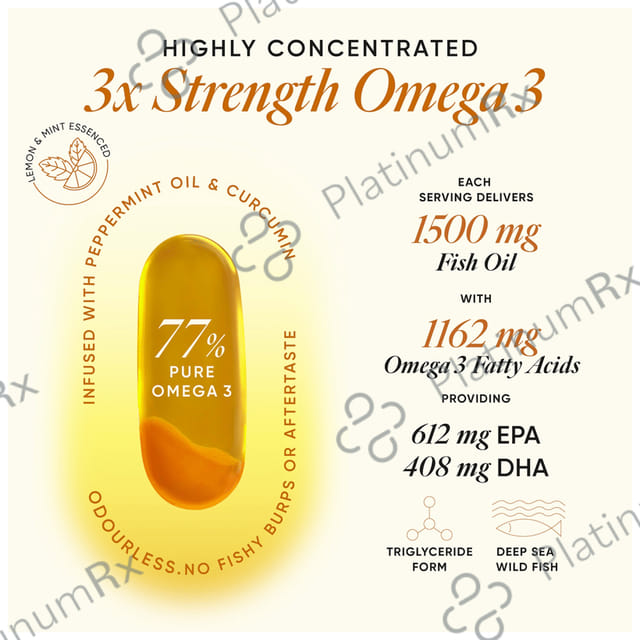 Wellbeing Nutrition Slow Virgin Omega 3 - With EPA, DHA & Curcumin for Brain & Heart Health - Capsule