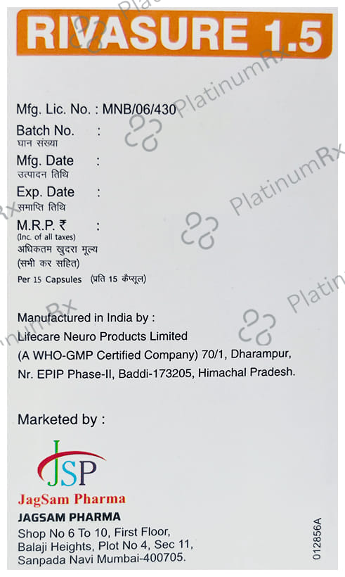 Rivasure 1.5mg Capsule 15s
