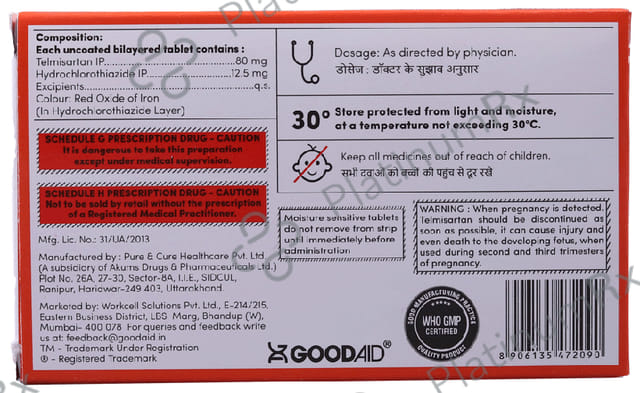 Aidsartan H 80/12.5/80mg Tablet 10s