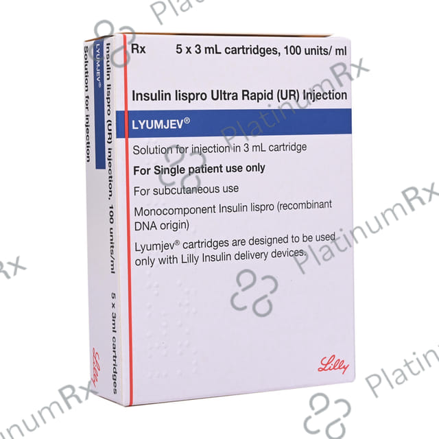 Lyumjev 100IU Cartridge Injection 3ml