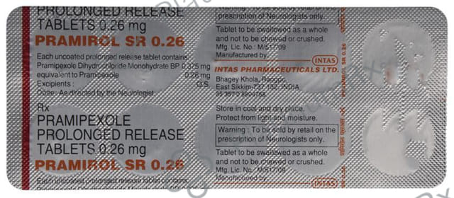 Pramirol SR 0.26mg Tablet 10s