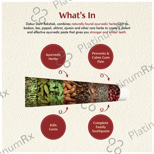 Dabur Dant Rakshak Ayurvedic Paste (175gm Each) 3 Tubes