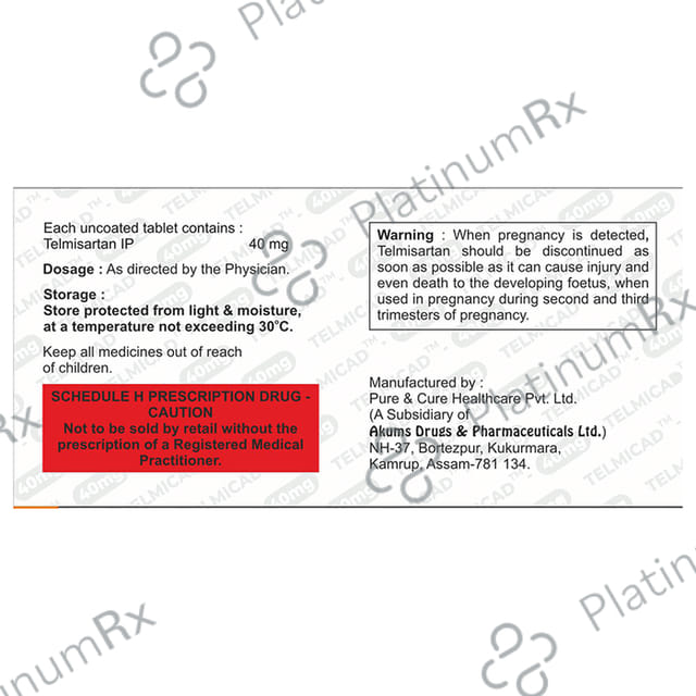 Telmicad 40mg Tablet
