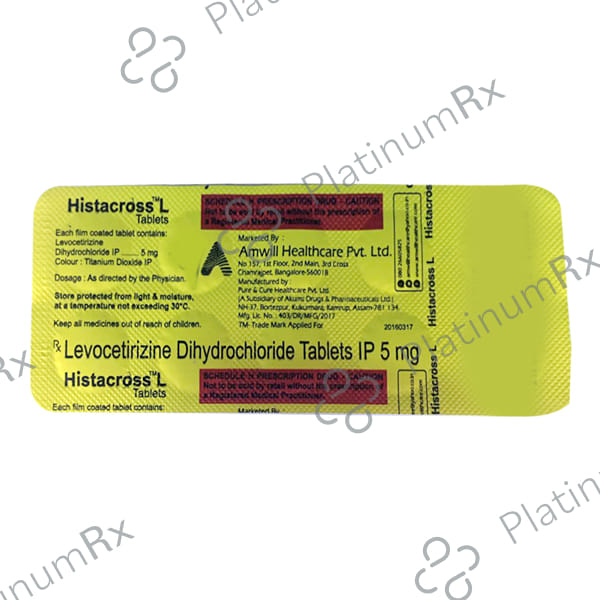 Histacross L 5mg Tablet 10s