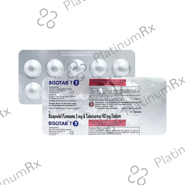 Bisotab T 5/40mg Tablet 10s