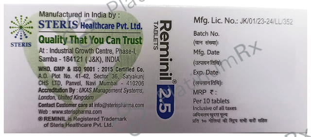 Reminil 2.5mg Tablet 10s