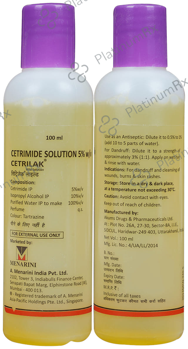 Cetrilak 5% Mild Solution 100ml