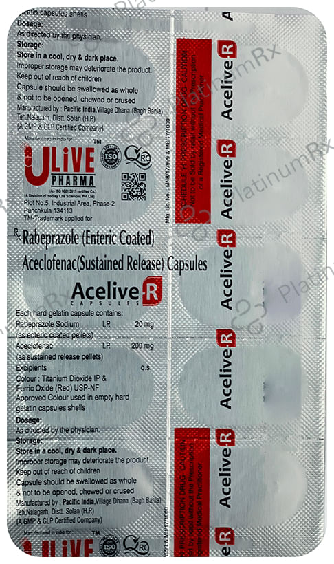 Acelive R 200/20mg Capsule SR 10s