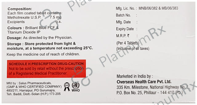 Meditrex 7.5mg Tablet 4s