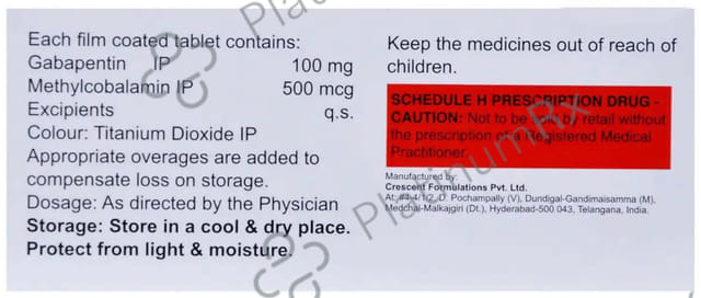 Gabarich 100mg/500mcg Tablet