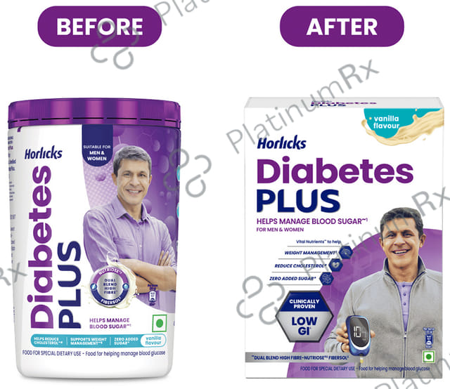 Horlicks Diabetes Plus for Blood Sugar & Weight Management - No Added Sugar - Flavour Vanilla